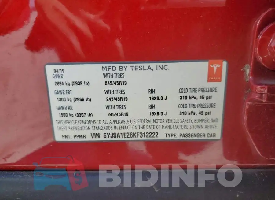 5YJSA1E26KF312222 Photo# 12