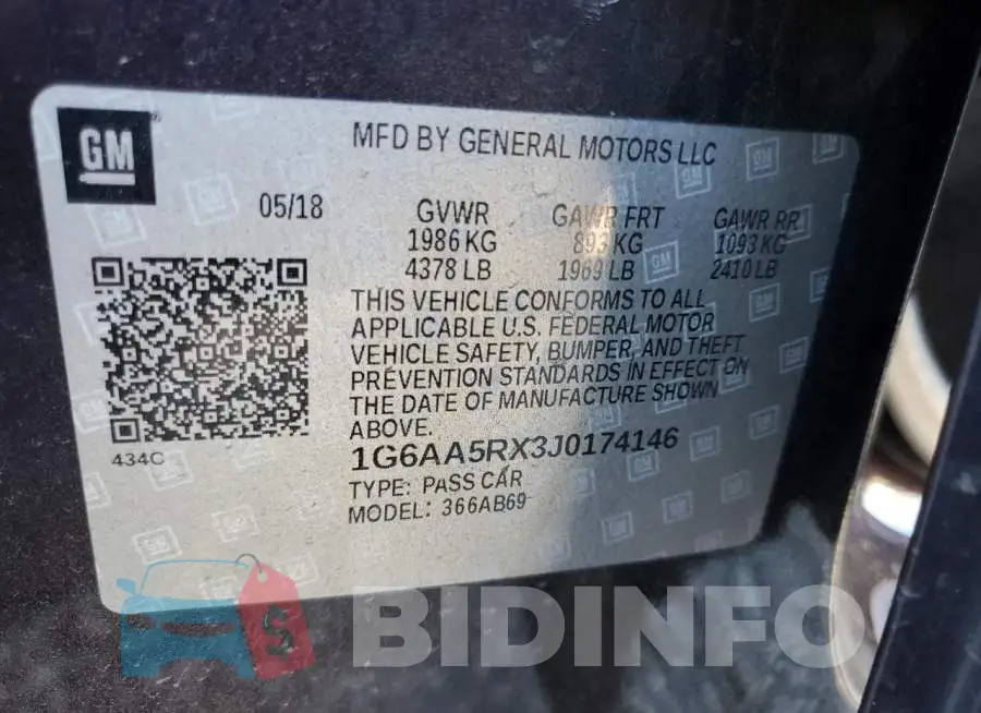 1G6AA5RX3J0174146 Photo# 12