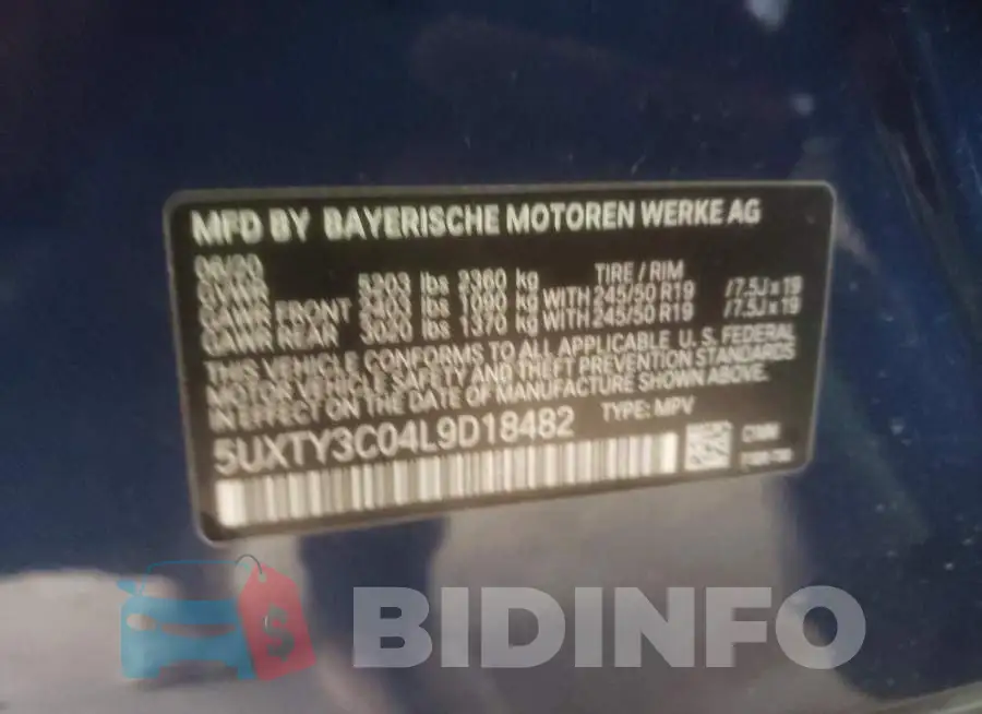 5UXTY3C04L9D18482 Photo# 14