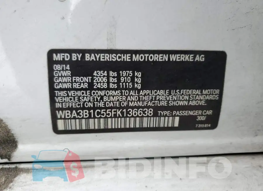 WBA3B1C55FK136638 Photo# 12