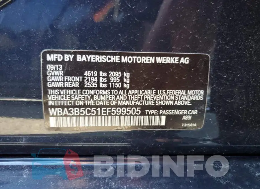 WBA3B5C51EF599505 Photo# 12