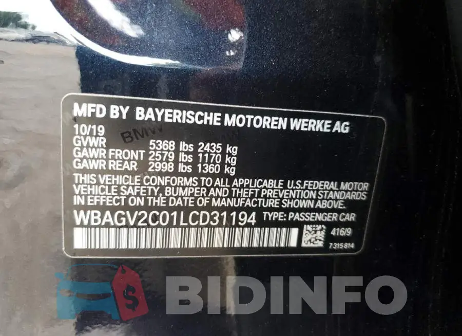 WBAGV2C01LCD31194 Photo# 12