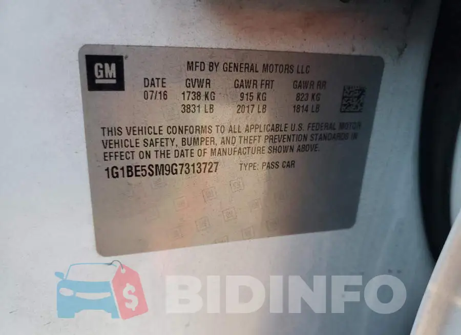 1G1BE5SM9G7313727 Photo# 12