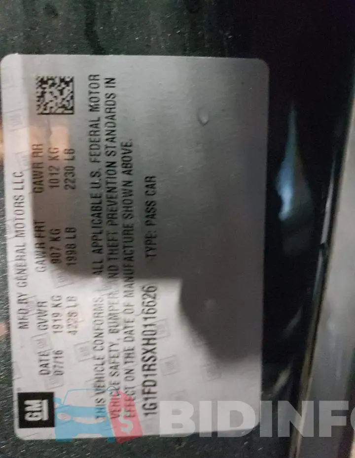 1G1FD1RSXH0116626 Photo# 12