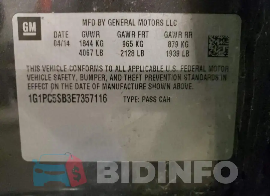 1G1PC5SB3E7357116 Photo# 12