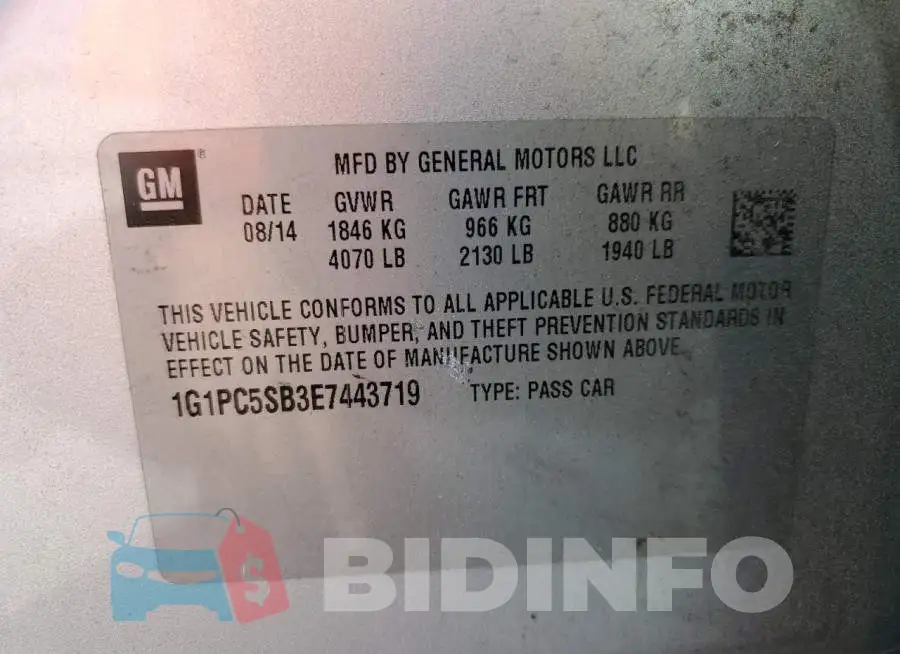 1G1PC5SB3E7443719 Photo# 12