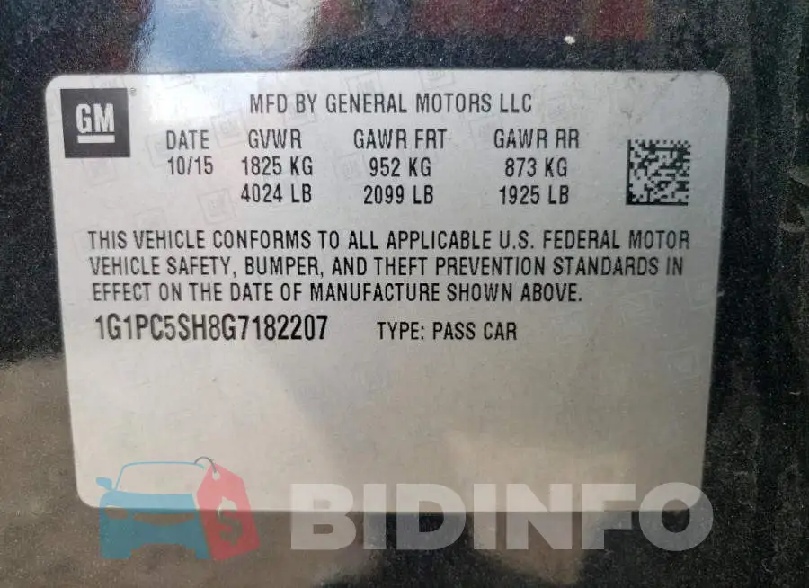 1G1PC5SH8G7182207 Photo# 12