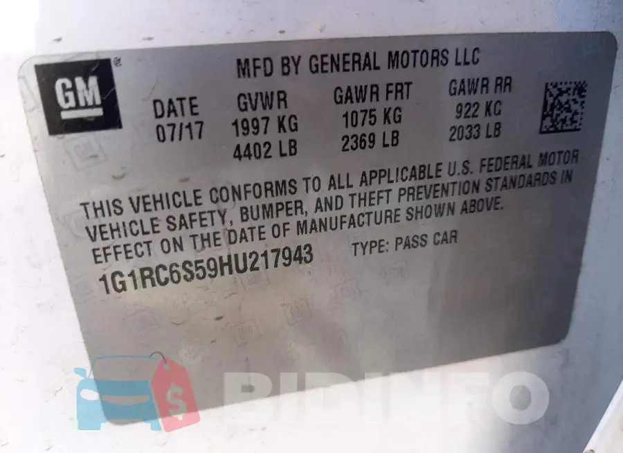 1G1RC6S59HU217943 Photo# 12
