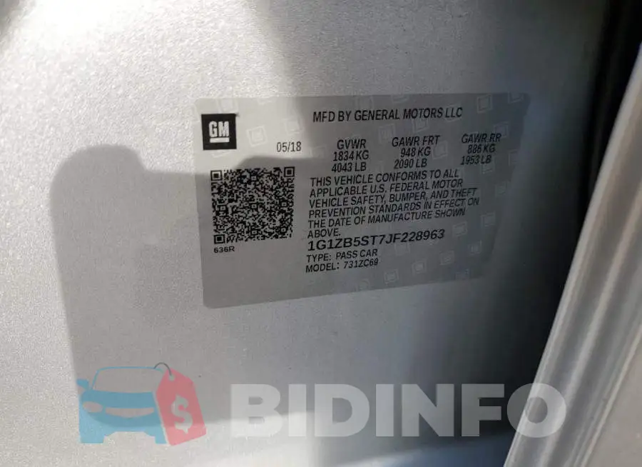 1G1ZB5ST7JF228963 Photo# 12