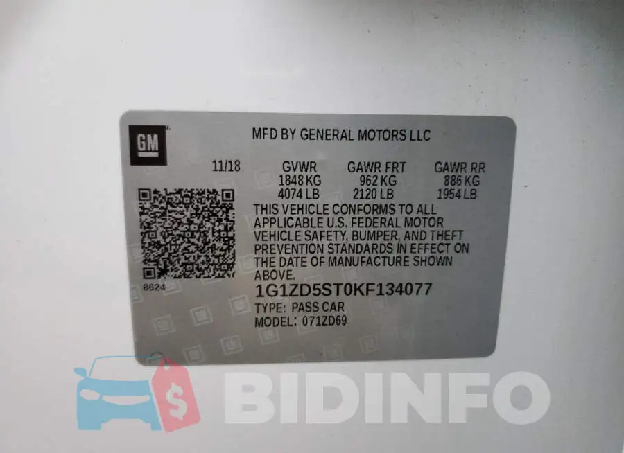 1G1ZD5ST0KF134077 Photo# 12