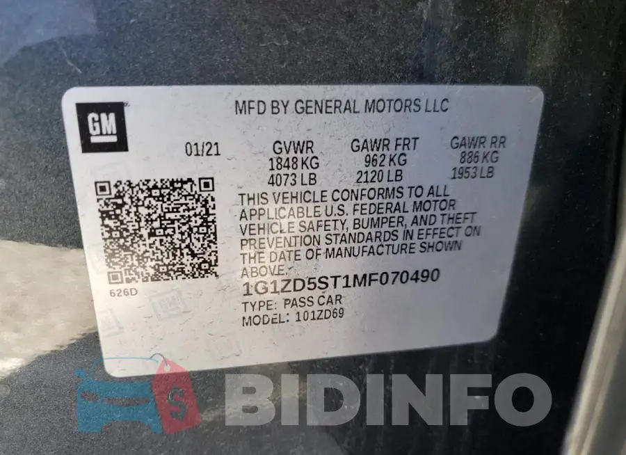 1G1ZD5ST1MF070490 Photo# 13