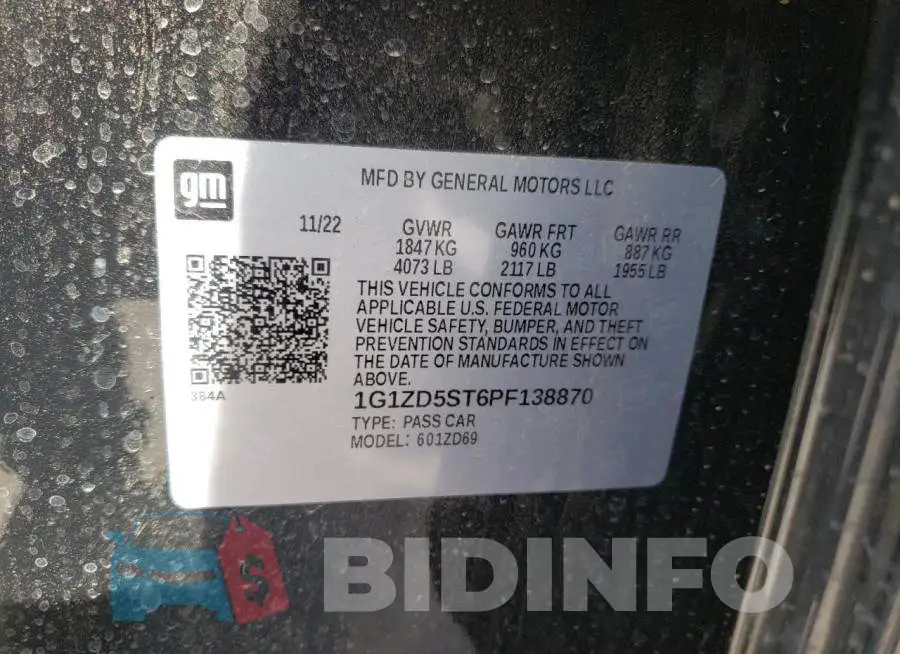 1G1ZD5ST6PF138870 Photo# 12