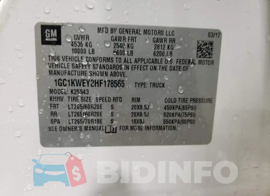 1GC1KWEY2HF178565 Photo# 12