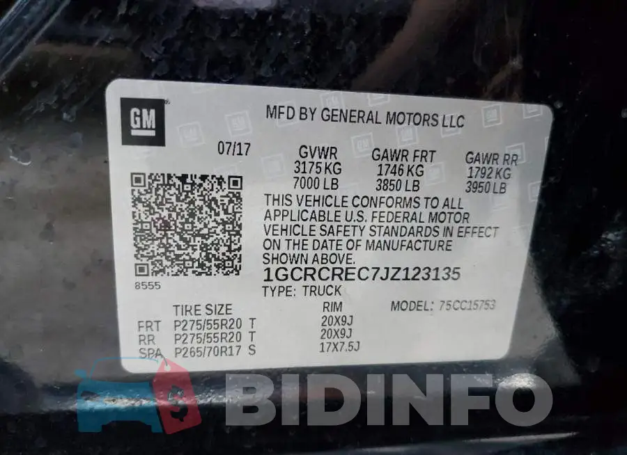 1GCRCREC7JZ123135 Photo# 12