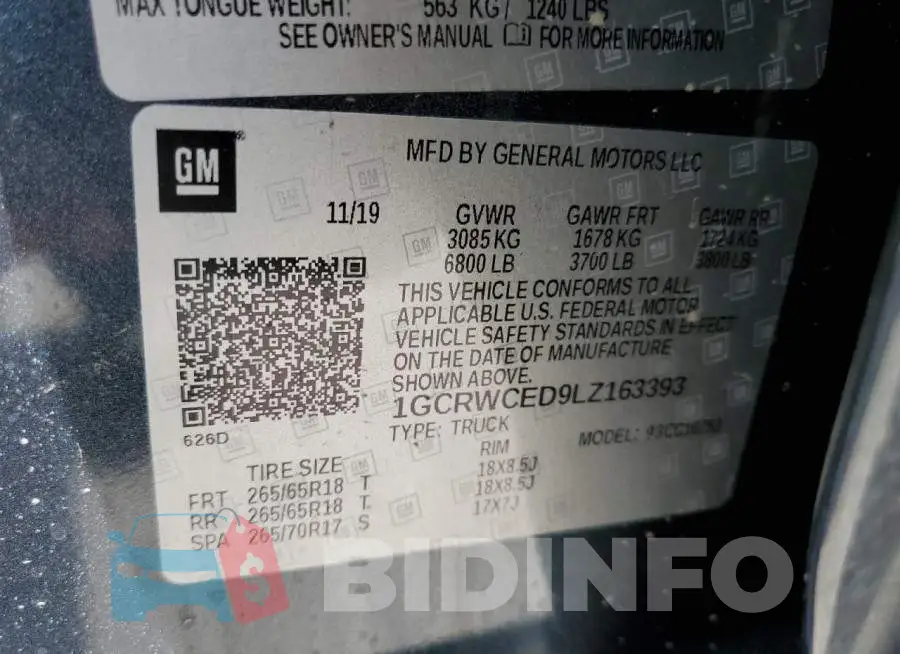 1GCRWCED9LZ163393 Photo# 12
