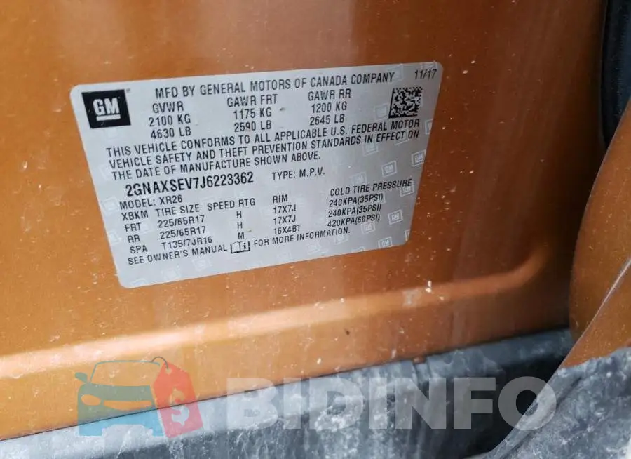 2GNAXSEV7J6223362 Photo# 12