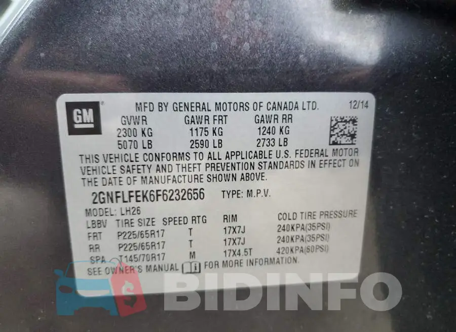2GNFLFEK6F6232656 Photo# 13