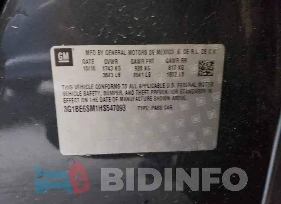 3G1BE6SM1HS547093 Photo# 12