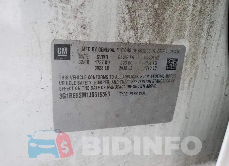 3G1BE6SM1JS619593 Photo# 12