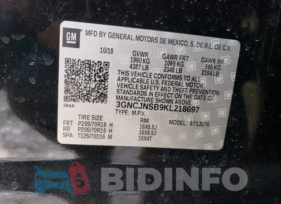 3GNCJNSB9KL218697 Photo# 13