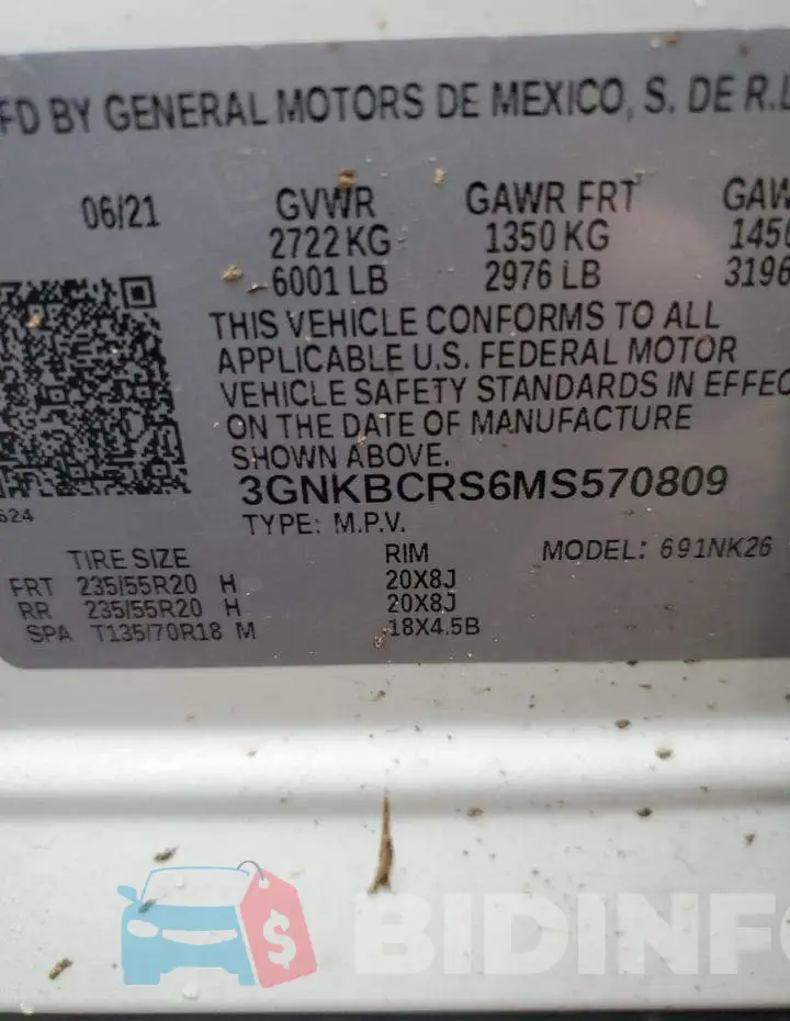 3GNKBCRS6MS570809 Photo# 13