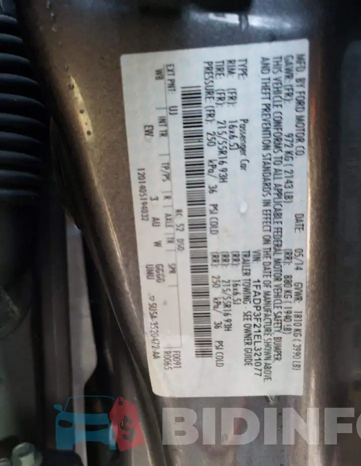 1FADP3F21EL321077 Photo# 13