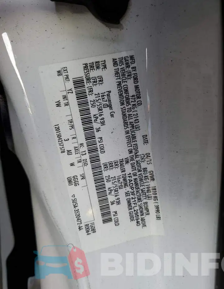 1FADP3F21FL295940 Photo# 12
