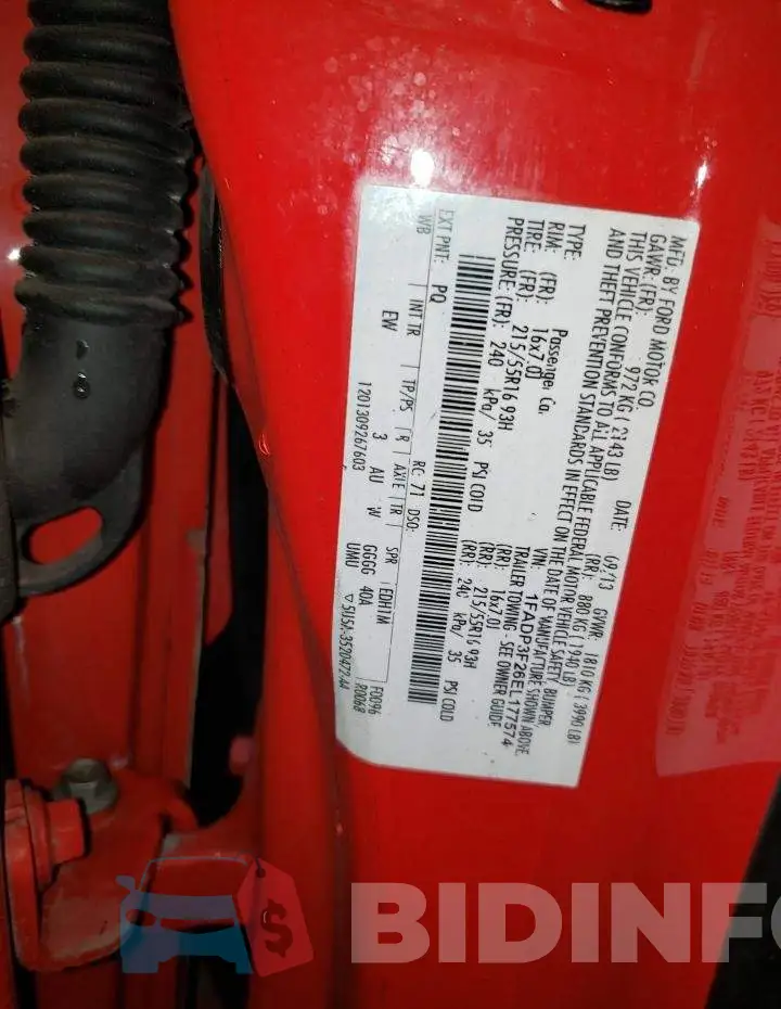 1FADP3F26EL177574 Photo# 12