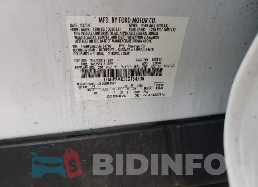 1FAHP2MK3EG164708 Photo# 12
