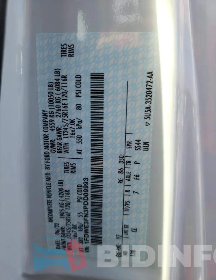 1FDWE3FN3PDD09993 Photo# 12
