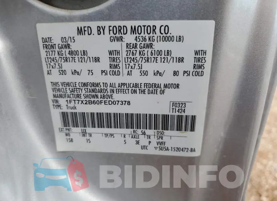 1FT7X2B60FED07378 Photo# 12