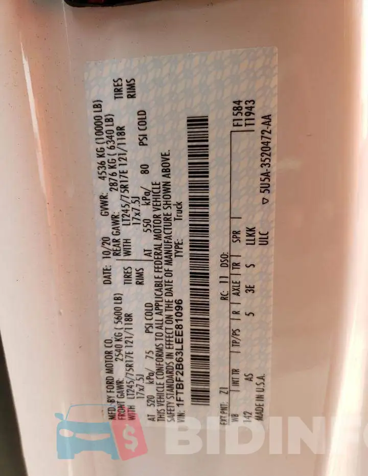 1FTBF2B63LEE81096 Photo# 10