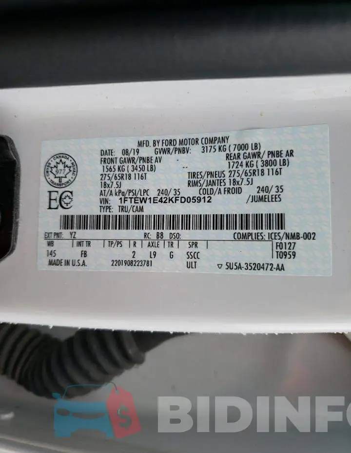 1FTEW1E42KFD05912 Photo# 12