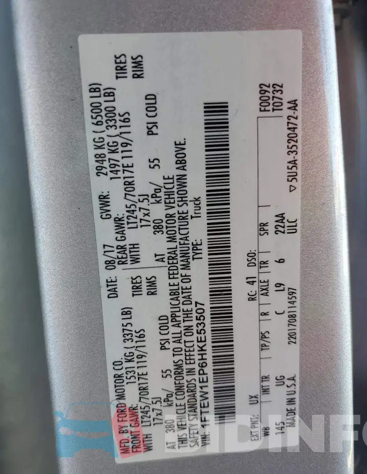 1FTEW1EP6HKE53507 Photo# 13