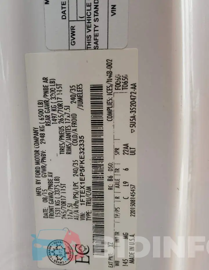 1FTEX1EP5FKE32335 Photo# 12