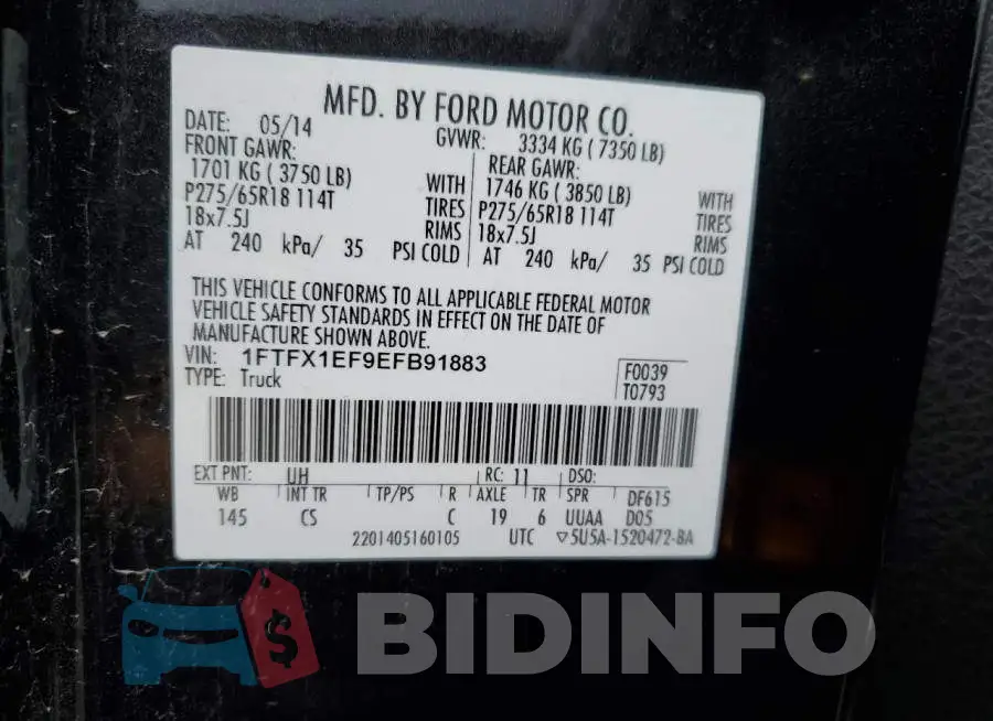 1FTFX1EF9EFB91883 Photo# 12
