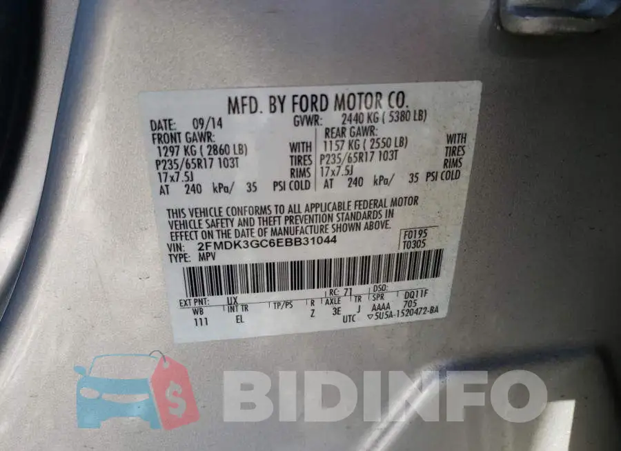 2FMDK3GC6EBB31044 Photo# 13