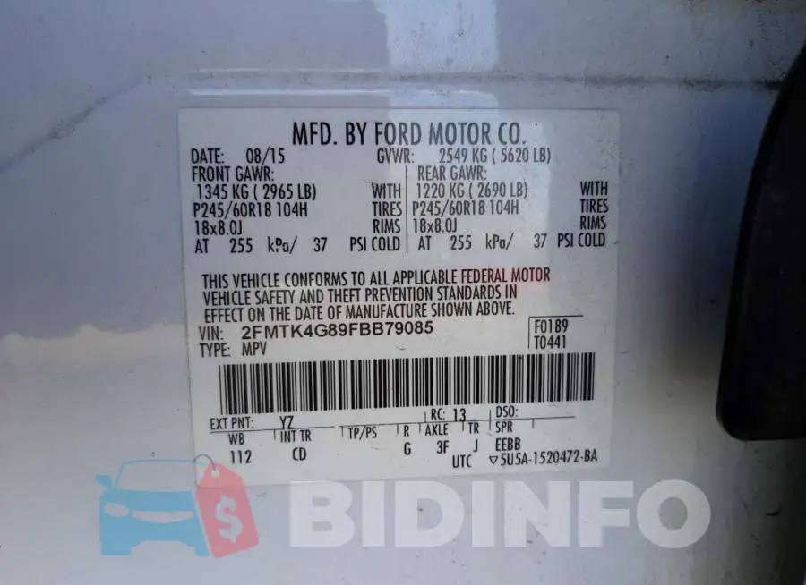 2FMTK4G89FBB79085 Photo# 13