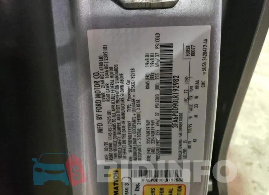 3FA6P0D90LR192982 Photo# 12