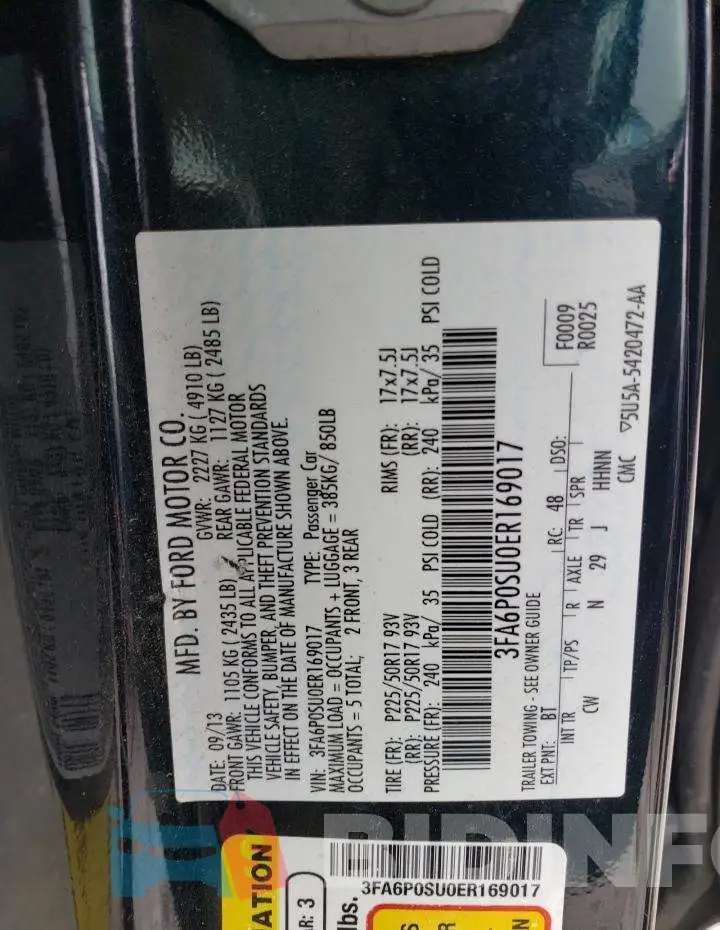 3FA6P0SU0ER169017 Photo# 12