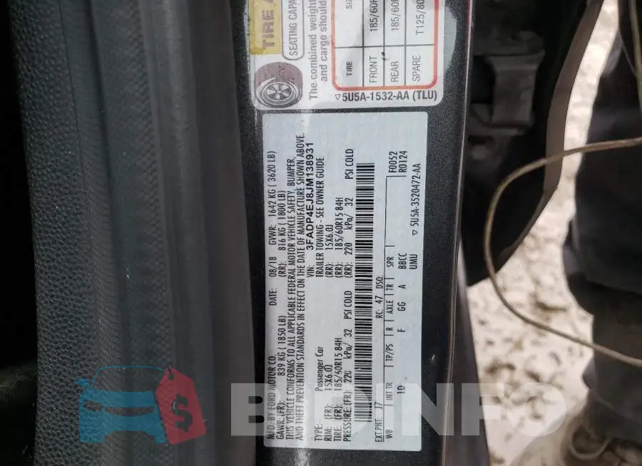 3FADP4EJ8JM138931 Photo# 12