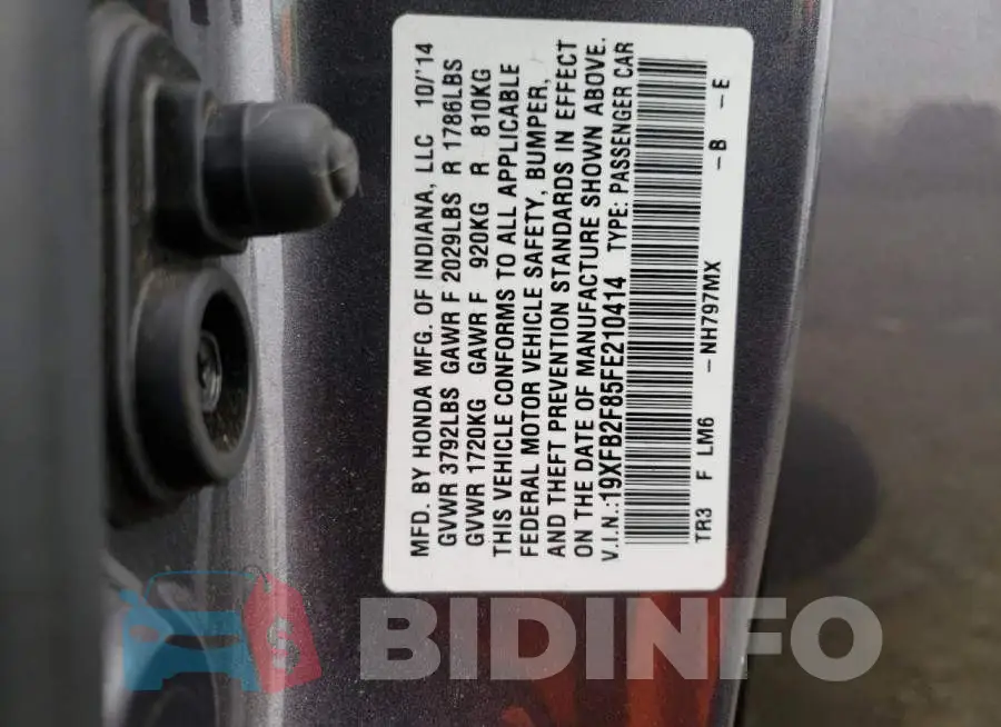 19XFB2F85FE210414 Photo# 12