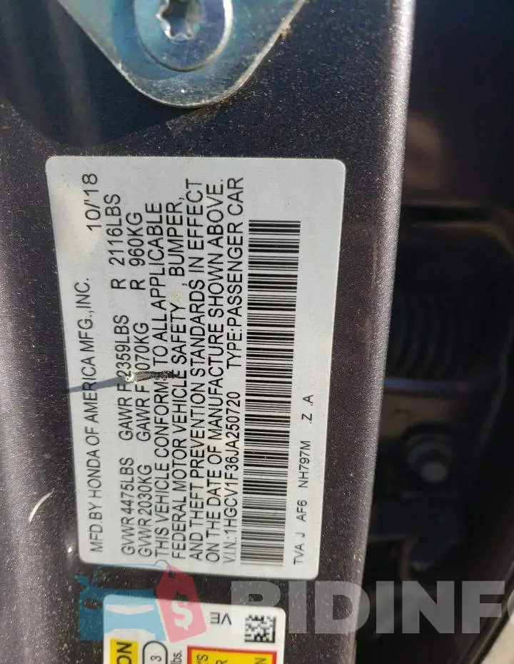 1HGCV1F36JA250720 Photo# 12