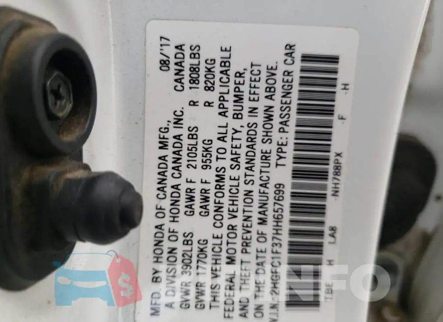 2HGFC1F37HH657699 Photo# 12