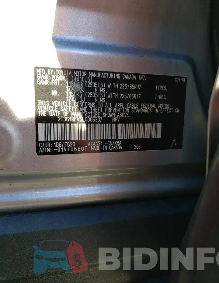 2T3G1RFV5LC066337 Photo# 12