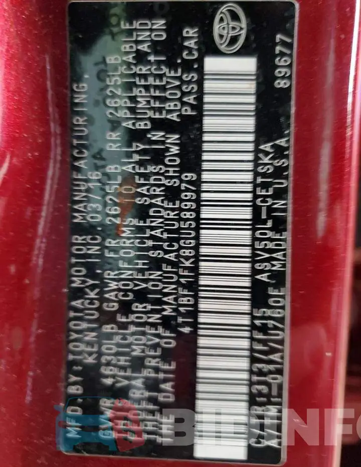 4T1BF1FK8GU589979 Photo# 12