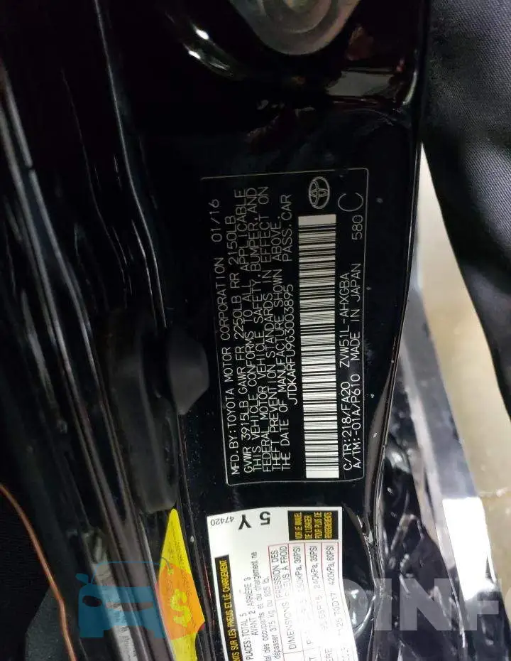 JTDKARFU9G3003895 Photo# 12