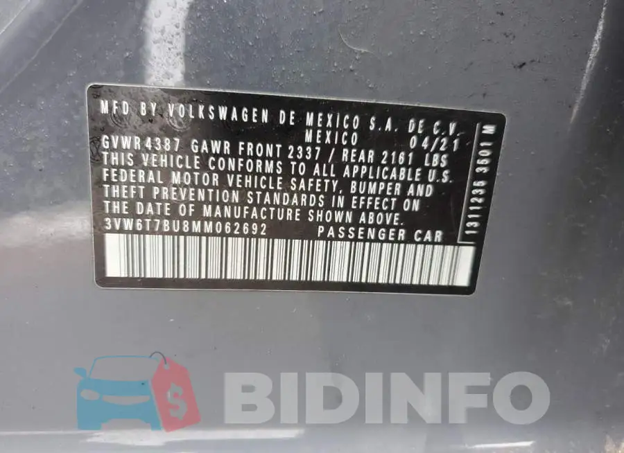 3VW6T7BU8MM062692 Photo# 12