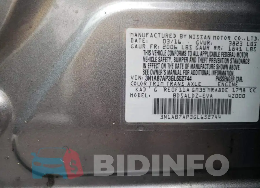 3N1AB7AP3GL652744 Photo# 12