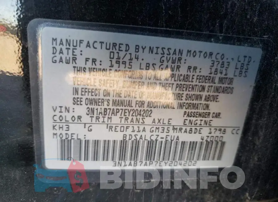 3N1AB7AP7EY204202 Photo# 12